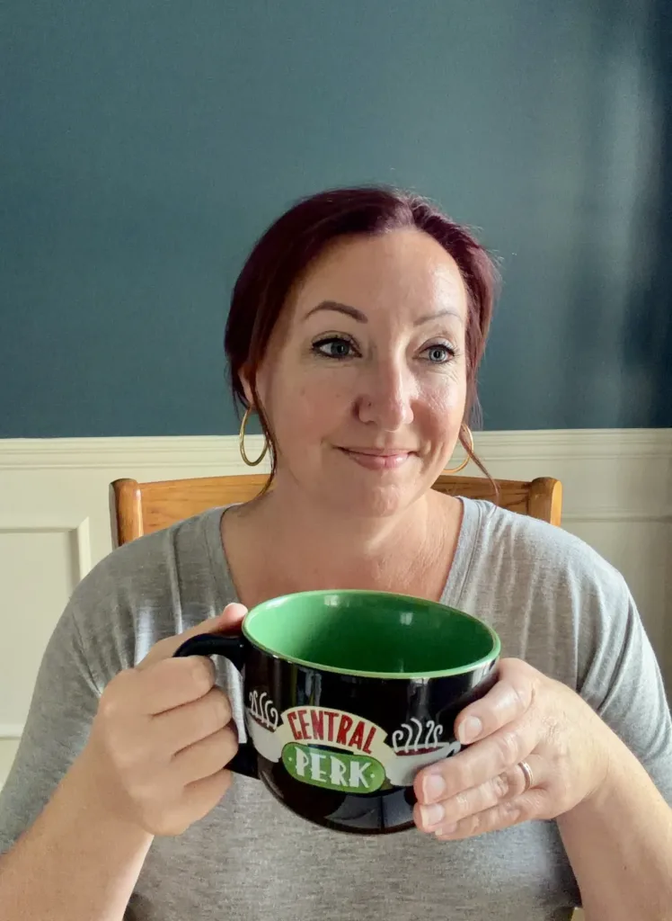 Heather Jones Coaching sipping coffee